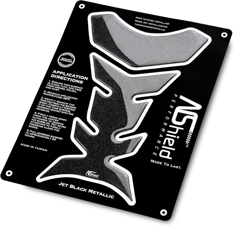 NShield Motorcycle Tank Pad Gas Tank Protector, 3D Motorcycle Tank Sticker Protector Decal Gas Oil Fuel Tank Pad Protector for Suzuki Kawasaki Honda Yamaha Ducati BMW - Jet Black Metallic - Image 1